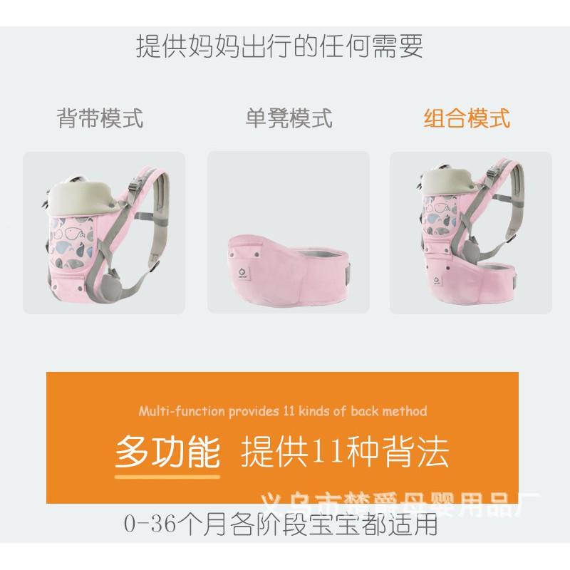 Ergonomic Baby Carrier Waist Seat With Removable 3-in-1 Design Breathable Infants 0-3 Years