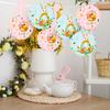 Easter Round Paper Lantern 11.81" Diameter Easter Bunny Egg Print Hanging Lantern Chinese