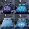 Роскошный 3D-принт «Темно-синяя мандала» для дома 2/3 предмета, удобный пододеяльник, наволочка, постельное белье, размер Queen и King, размер EU/US/AU