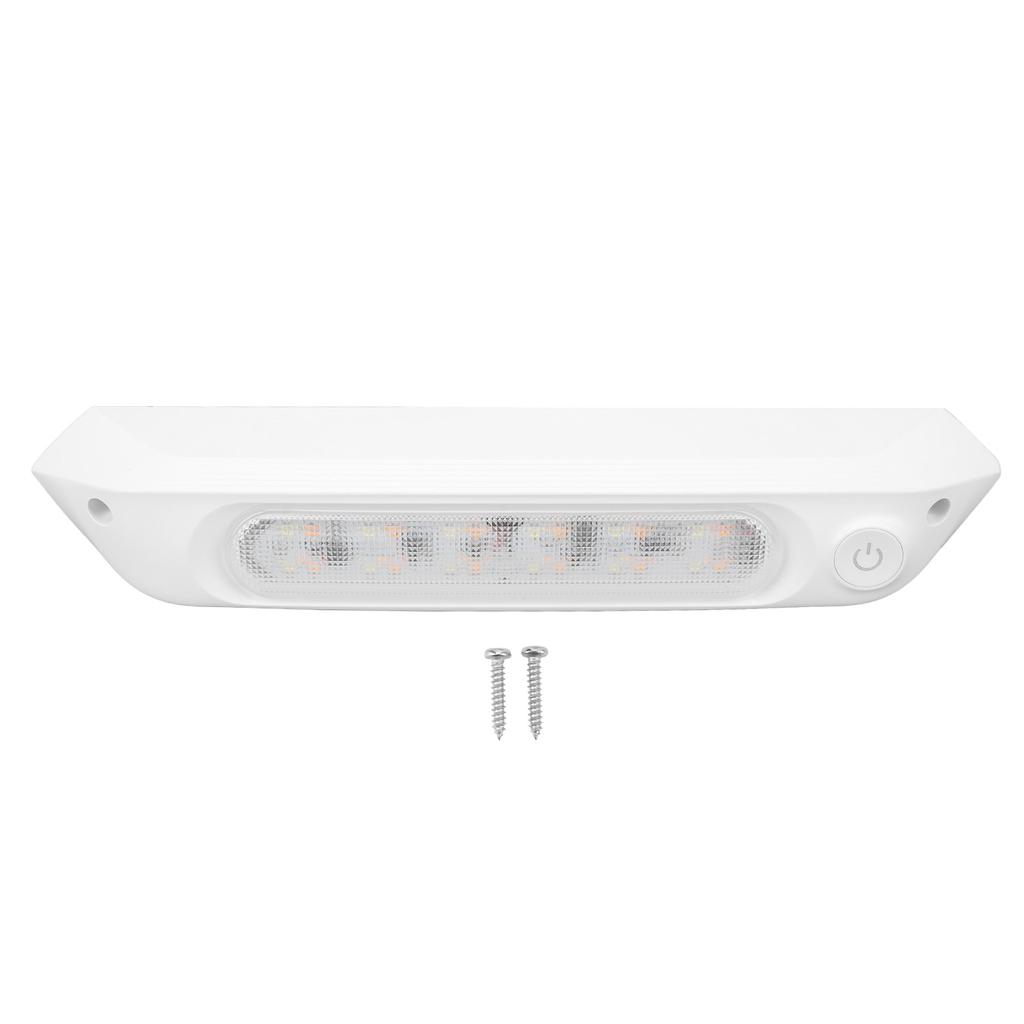 Dual Color LED Awning Light RV Porch Light 8W Waterproof Utility Strip Light for Yacht Caravan White Shell