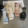 Fashion Summer Fashion Simple Ladies Slippers Dew Feet High Heels Solid Color Comfortable Casual SlippersFashion Slippers
