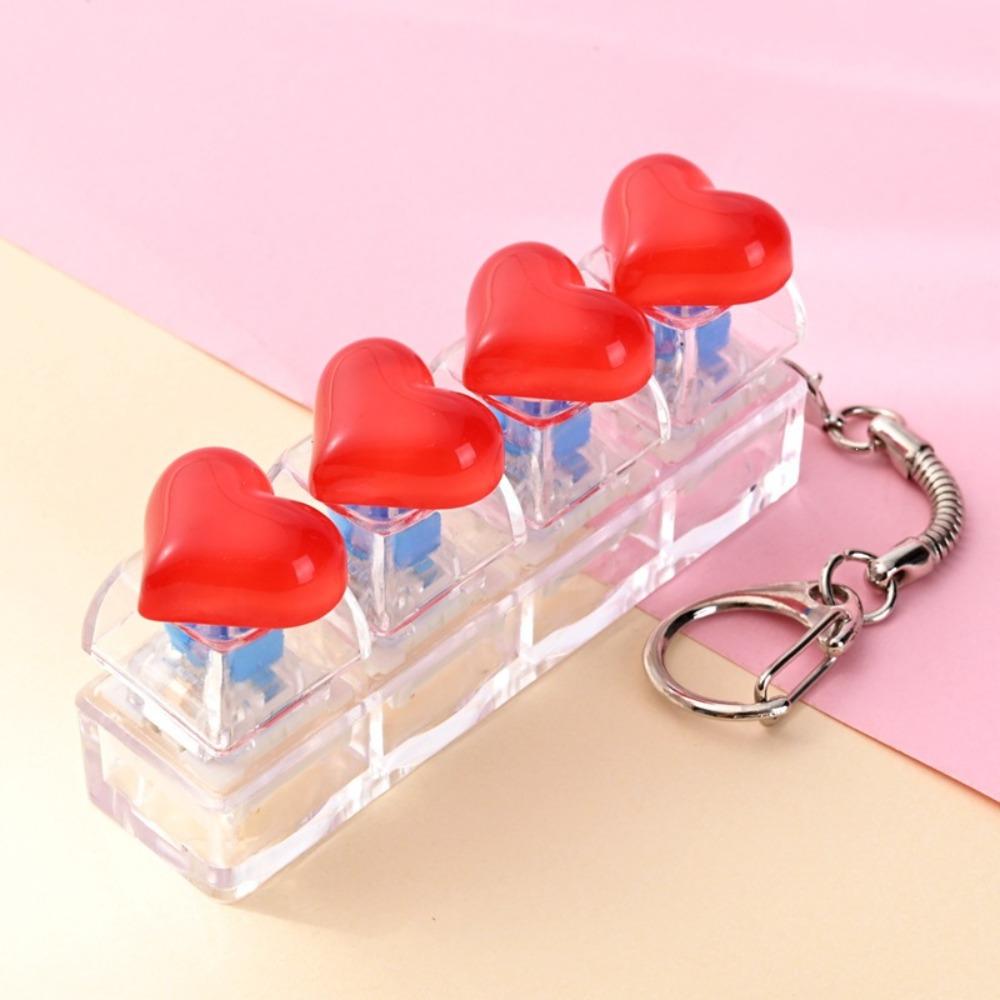 4 Keys Clickable Button Fidget Toy Decompression Fidget Keychain Bag Charm