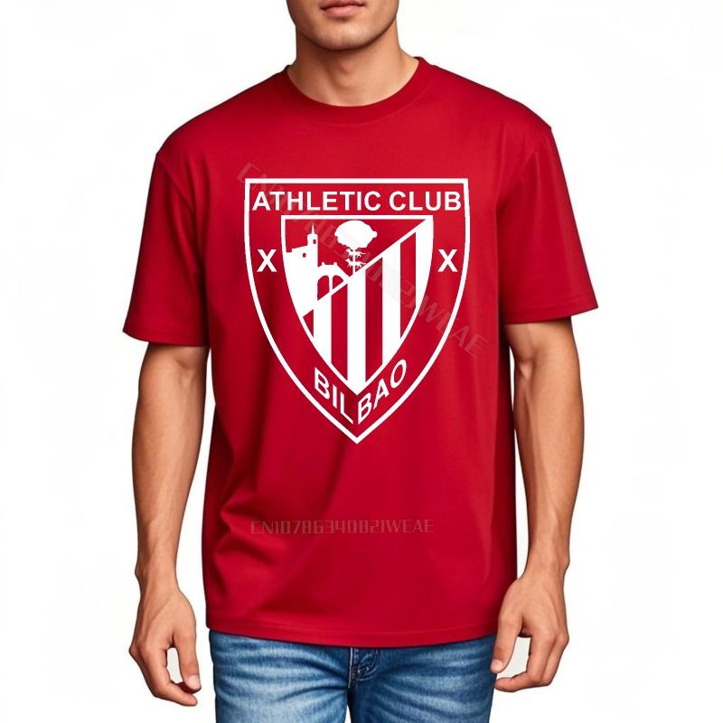 Rock tshirt Streetwear Round Neck Tee Athletic Club Bilbao Logo Design Cotton Big Size Tee Shirt Retro Oversized Tshirt Breath