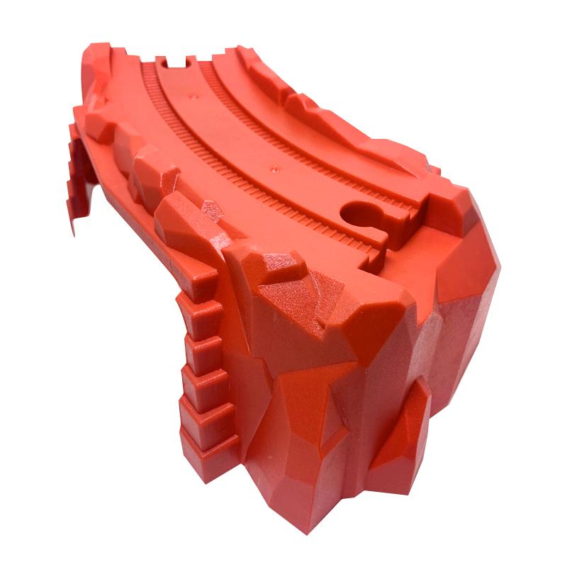 Аксессуары для сцен с рельсами для поездов, красная изогнутая мостовая пристань, сборка, совместимая с игрушками для мальчиков с электропоездом S29-7