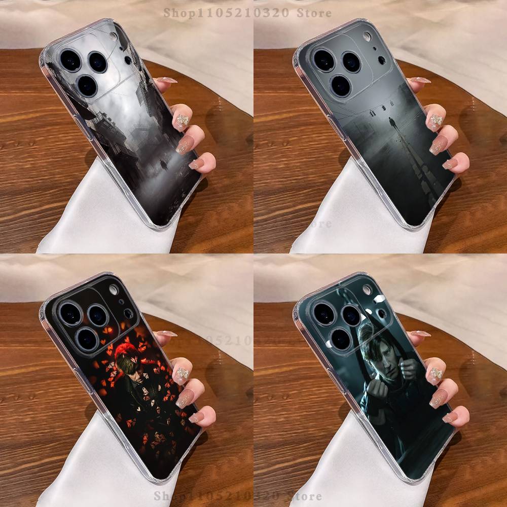 Чехол для телефона для iPhone 17,16,15,14,13,12,11 Pro,Max,Plus,XR,Mini,E, Прозрачный, Мягкий, Полное покрытие, Видеоигра Silent Hill 2