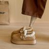 thick-soled plush Boken shoes women's new winter plush snow boots belt buckle thermal cotton shoes