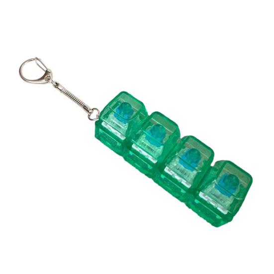 Игрушка-непоседа клавиатура с 4 клавишами со светом, снятие стресса, прозрачные колпачки, кликер для пальцев, брелок, кнопка для декомпрессии, сенсорная игрушка