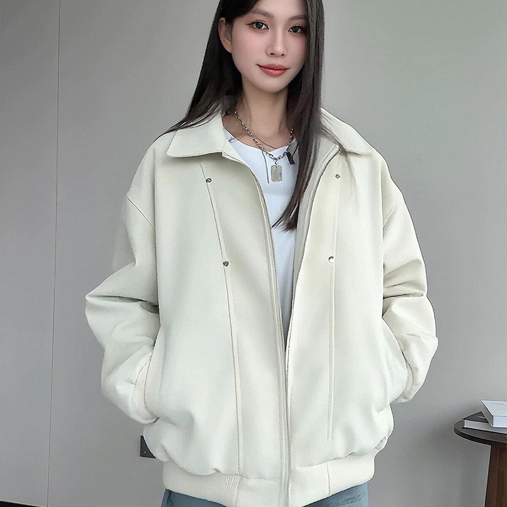 Мужская осенне-зимняя мотоциклетная куртка Off-White из ПУ-кожи с подкладкой, утолщенный хлопковый бейсбольный стиль для пар