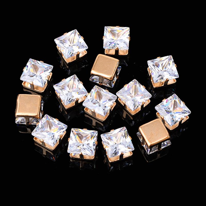 Стразы из циркония с плоской основой в форме капли кубического циркония Когти Пришиваем прозрачный циркон для колец Серьги Аксессуары для одежды своими руками