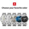 OLEVS Moon Phase Men's Watch Simple Casual Original Fashion Quartz Watch for Men Waterproof Luminous Stainleess Steel Wristwatch