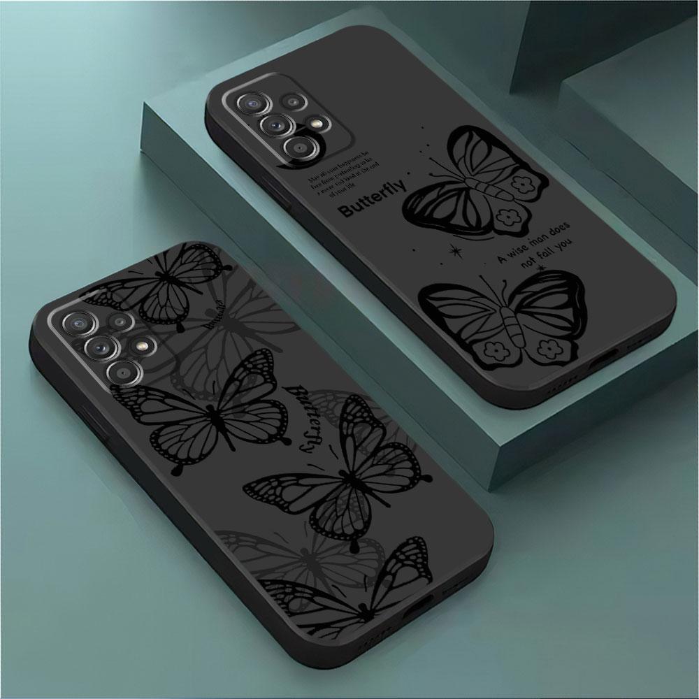 INS Ретро Бабочка Чехол для Телефона для Samsung Galaxy A11 A21s A34 A22 A54 A13 A73 A52 A33 A72 A42 A32 A24 A12 A14 A53 A23