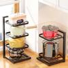 Pot Rack Kitchen Organizer Cabinet Adjustable Assembled Detachable Metal Storage Bowl Shelf Multilayer Simple Pot Rack Organizer
