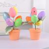 Easter Simulation Egg Potted Flower Tree Cartoon Printed Eggs Easter Desktop Decorative Ornaments Home Decor