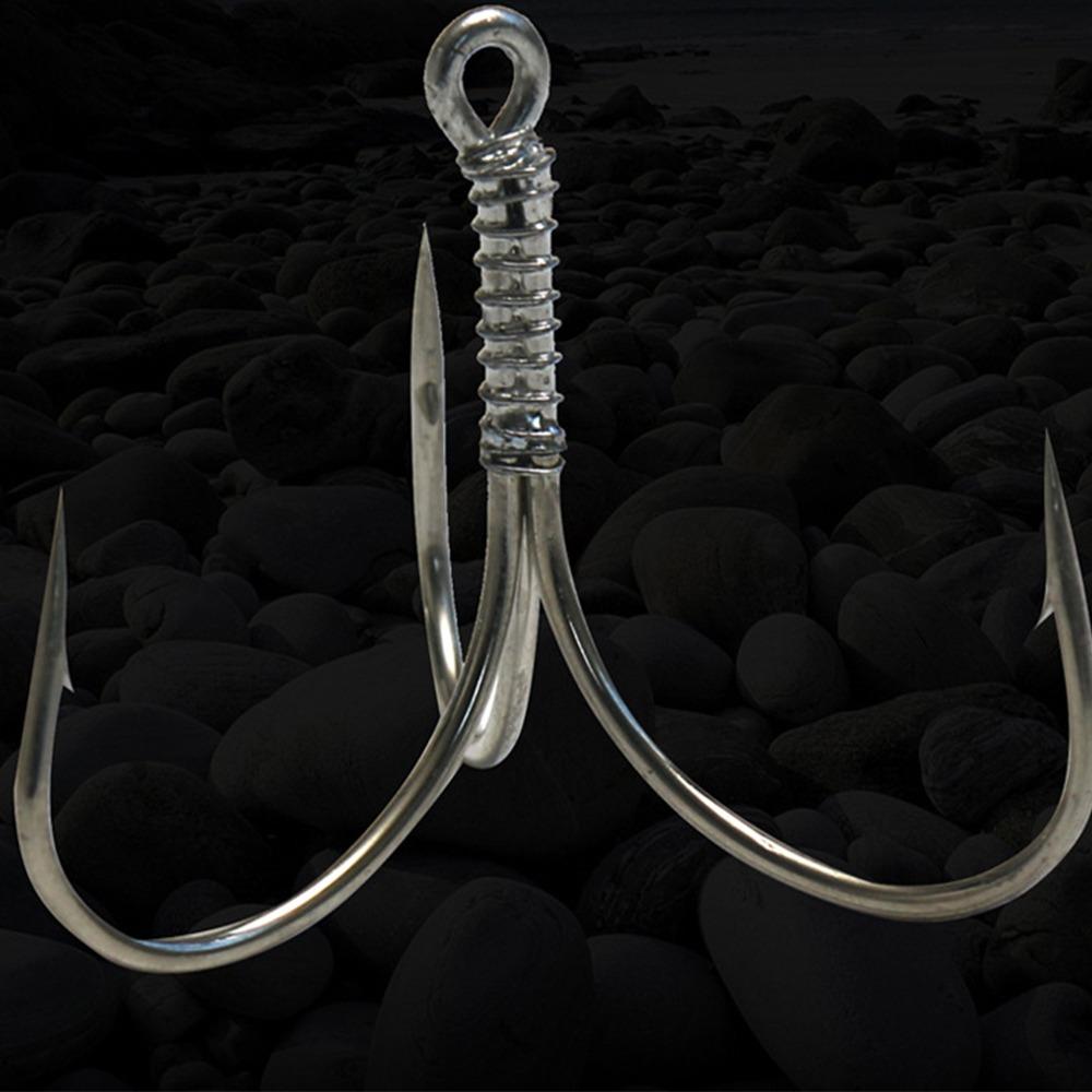 5pcs Fishing Tackle fishing Triple anchor hook Lure High Carbon Steel Hook new Barbed Hooks  Sports
