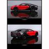 1:24-масштабная модель автомобиля Bugatti Chiron, игрушки для мальчиков, игрушки в возрасте от 3 до 12 лет, транспортные средства с откатным механизмом, музыкальными дверями и открывающимся капотом