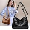 Cross-border Women's Soft Leather Messenger Bag Versatile Middle-aged Women's Bag Multi-layer Large-capacity Crossbody Bag
