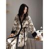 New Pajama Sets Women's Cotton Long-sleeved Kimono Nightgown Three Piece Set