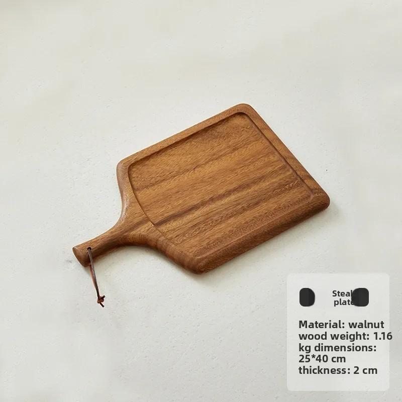 1PC Solid Wood Steak Plate Japanese Wooden Pizza Plate Steak Board Tableware Western Food Set Plate