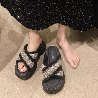 Современные тапочки на высоком каблуке с застежкой-молнией 2024 года, высококачественная женская обувь, новинка, женские тапочки с тонким носком