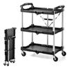Sanwa Direct Tool Cart with Casters, 3 Tiers, Foldable, 60kg Weight Capacity, Lightweight, 1 Unit, 100-CART008