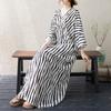 2025 Women Plus Size Spring Long Dress Loose Basic Printing Vintage Casual Floral Oversize Long Sleeve Maxi