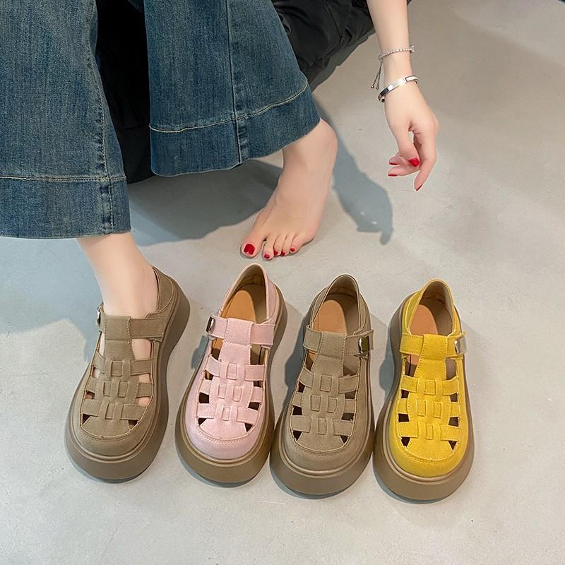 Fashion Roman Sandals 2025 Summer Retro Woman Shoes Clogs With Heel Muffins shoe Gladiator Original Girls New Thick Flat Elastic Band