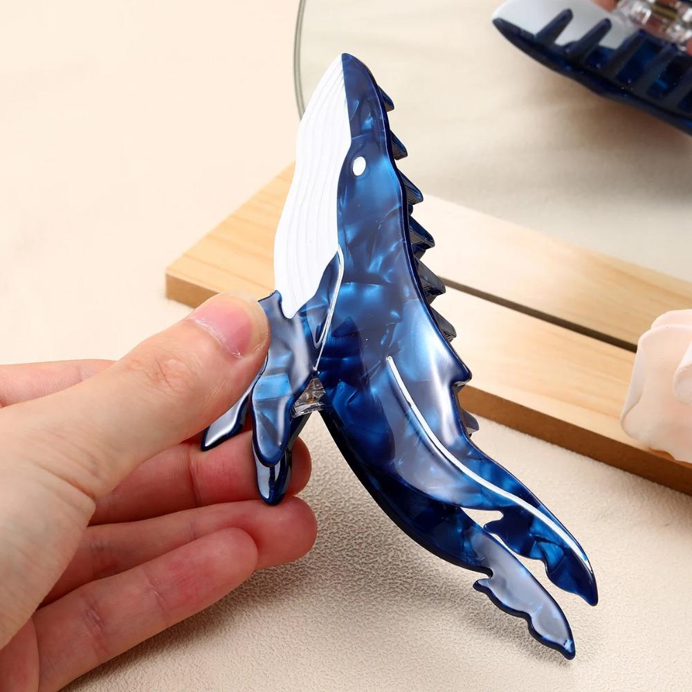 Cartoon Whale Hair Claw Large Size Sea Creature Claw Clips Cute Acetate Hair Clips Women's Use