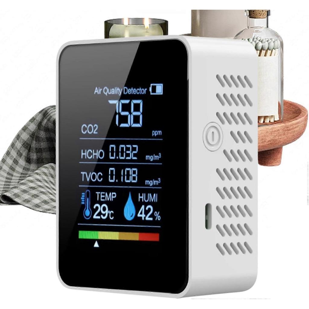 Air Quality Monitor Portable CO2 Detector With Clear Digital Display For Grow Tents, Bedrooms, Home Safety