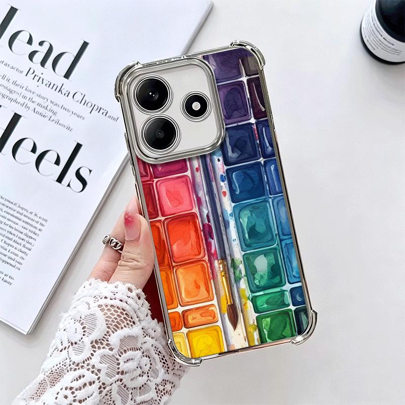 Watercolors Set Paint Palette Soft Phone Case For Xiaomi Redmi Note 14 15 Pro Plus 13 12 11S 11T 5G 10 9S 9 Plating Anti-Fall Fu