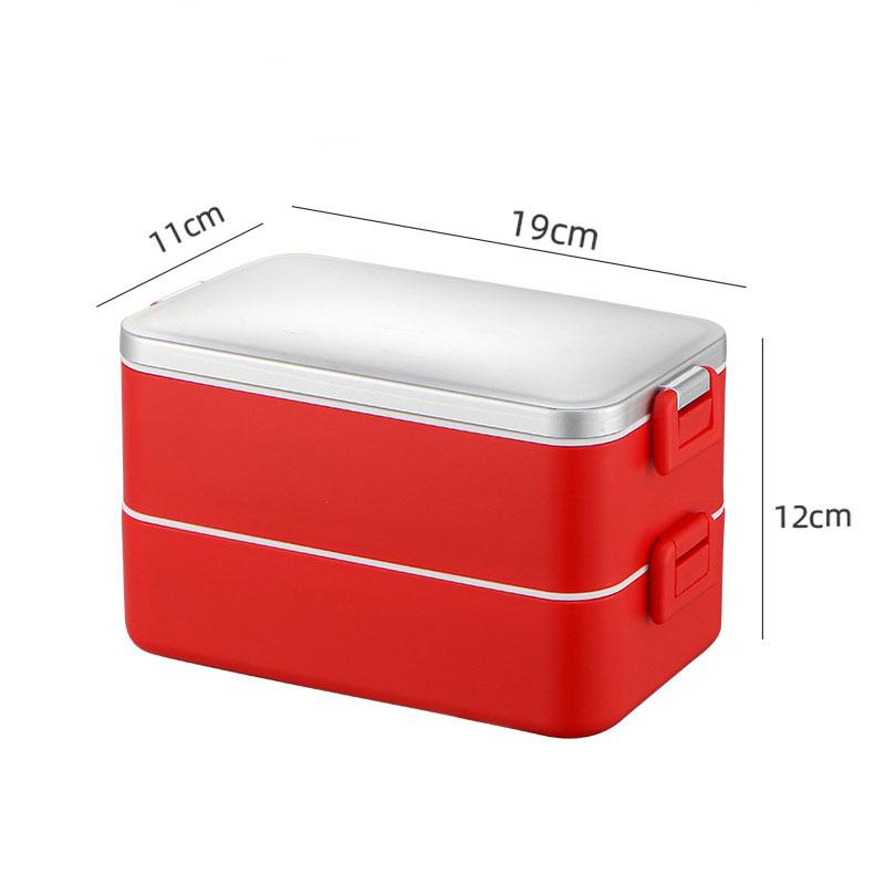Stainless Steel Double Layer Lunch Box with Compartments Sealed Insulated Bento Food Storage Boxes Container Kitchen Tableware