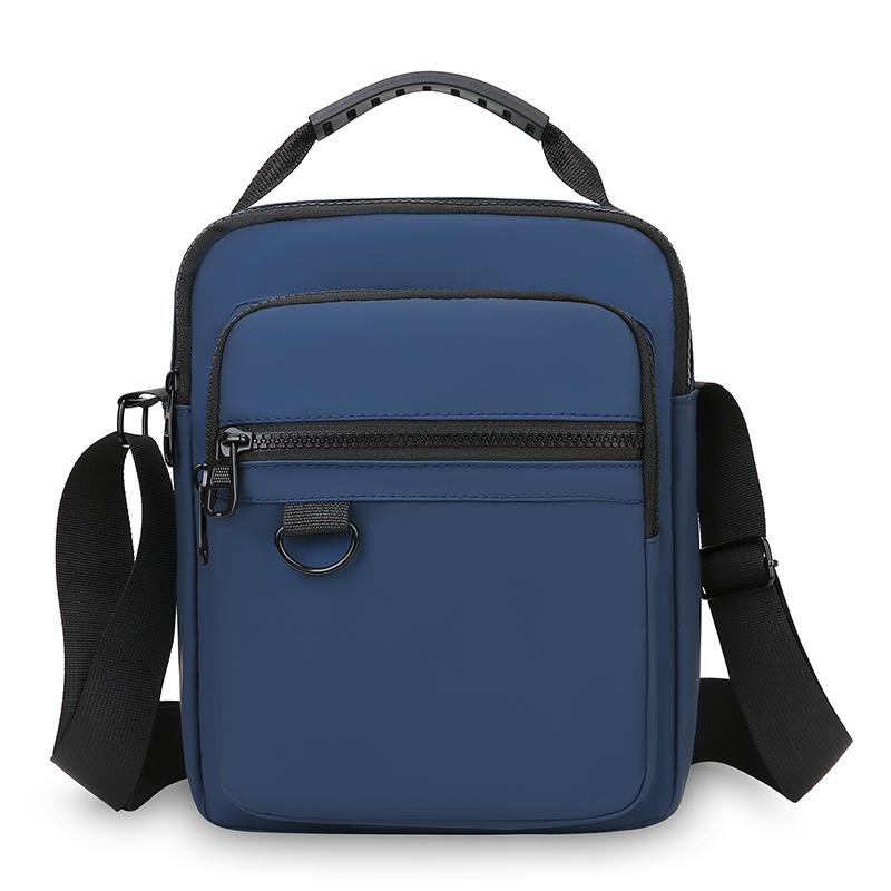 Men's Casual Messenger Sling - Small Oxford Crossbody Bag with Multiple Zipper Pockets