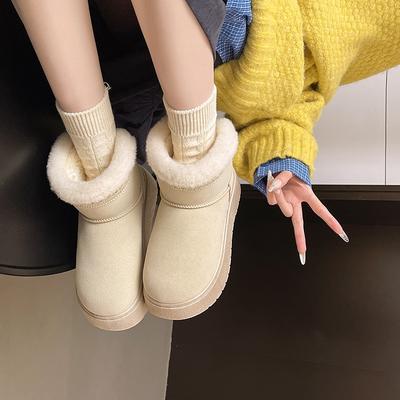 Модные новые с круглым носком Удобные теплые повседневные зимние ботинки Удобная толстая подошва Нескользящие Элегантные женские ботинки