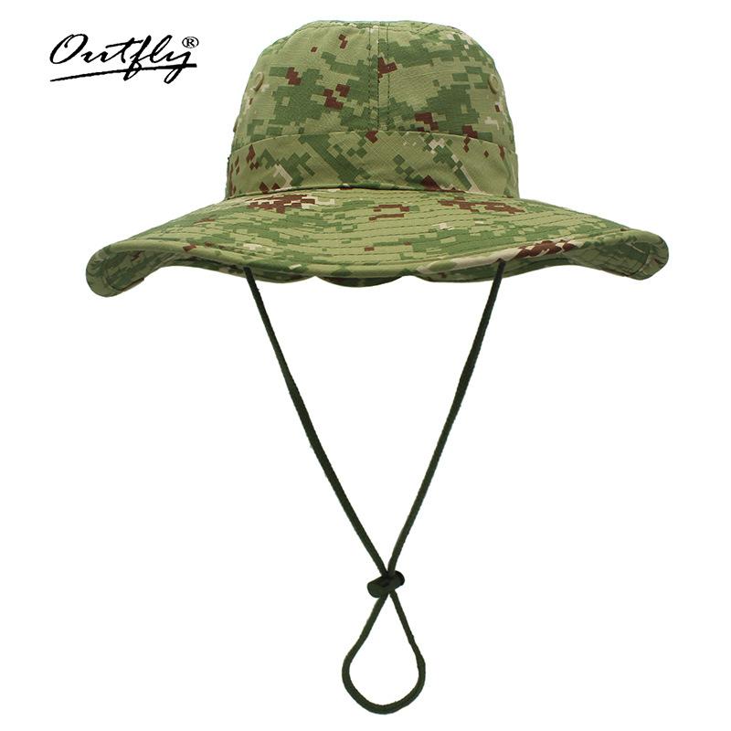 Fan Tail Magic Adjustment Camouflage Bucket Hat Outdoor Sun Protection Visor Hat Women Summer Sun Protection Fishing Hat Jungle Hat