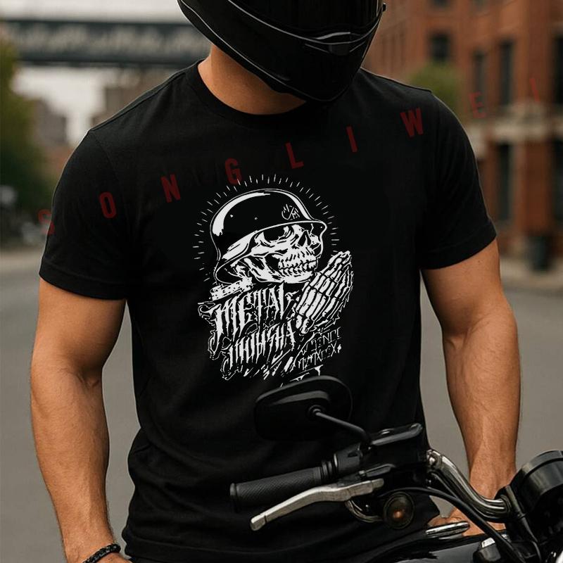 Mulisha Мотокросс Металлическая Печать Мужская Футболка Летняя Хлопковая С Коротким Рукавом Повседневная Футболка Круглый Вырез Не