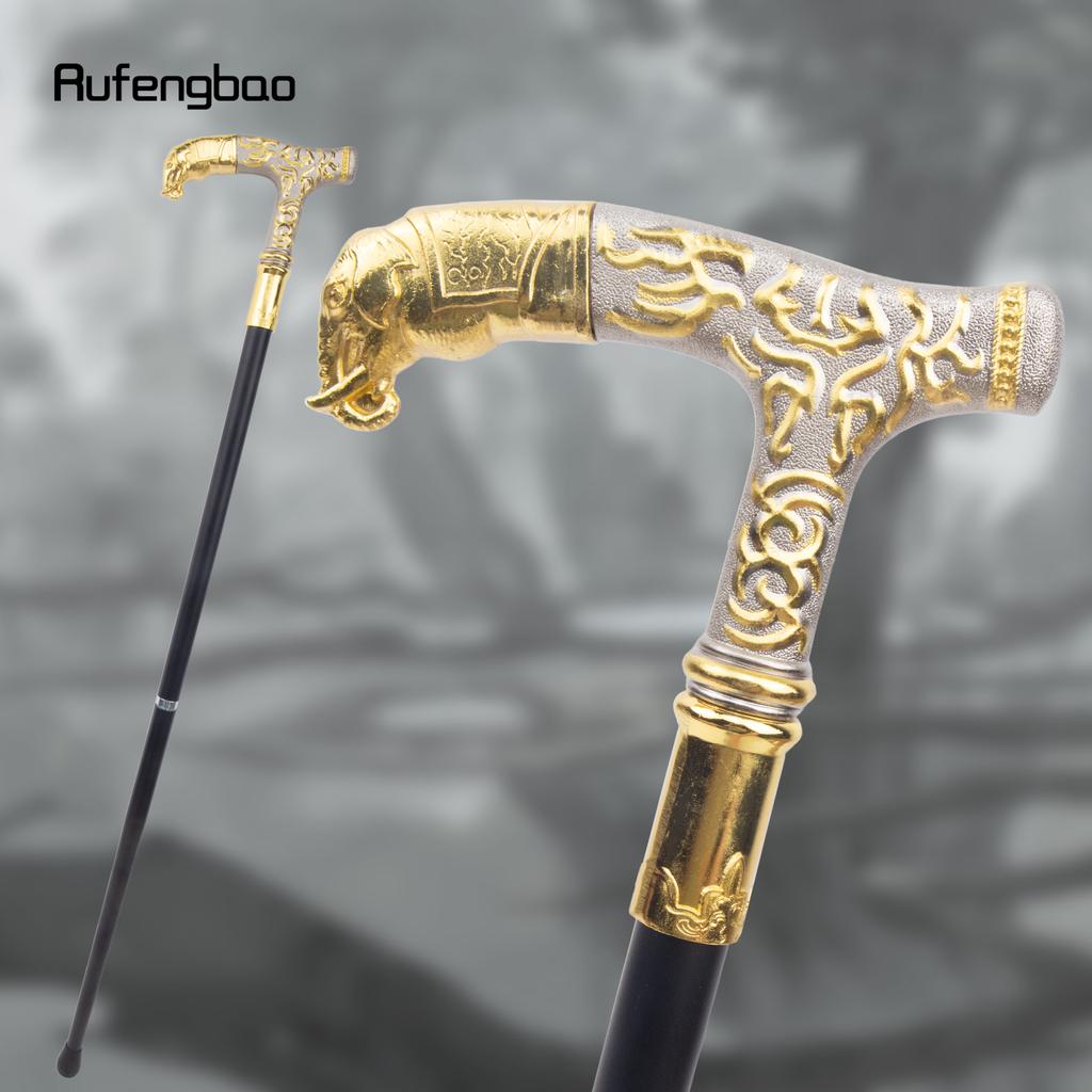 Золотисто-белая ручка в виде слона, роскошный узор, трость для вечеринки, модная элегантная трость, декоративная насадка-трость, посох 93 см