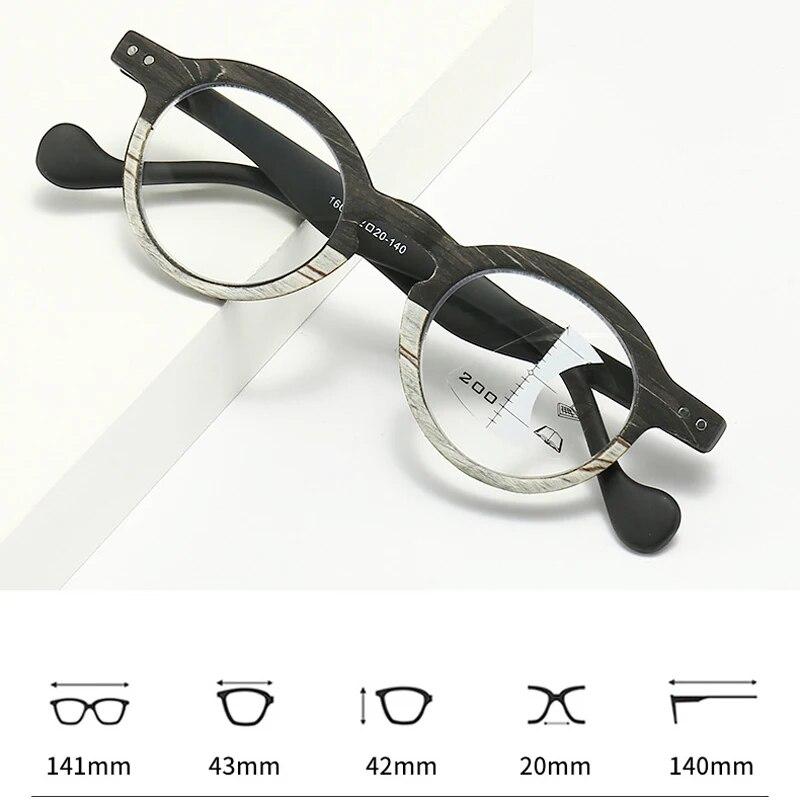 Очки для чтения с древесным зерном и защитой от синего света, женские и мужские прогрессивные мультифокальные очки для пресбиопии, диоптрии от +1,0 до +4,0