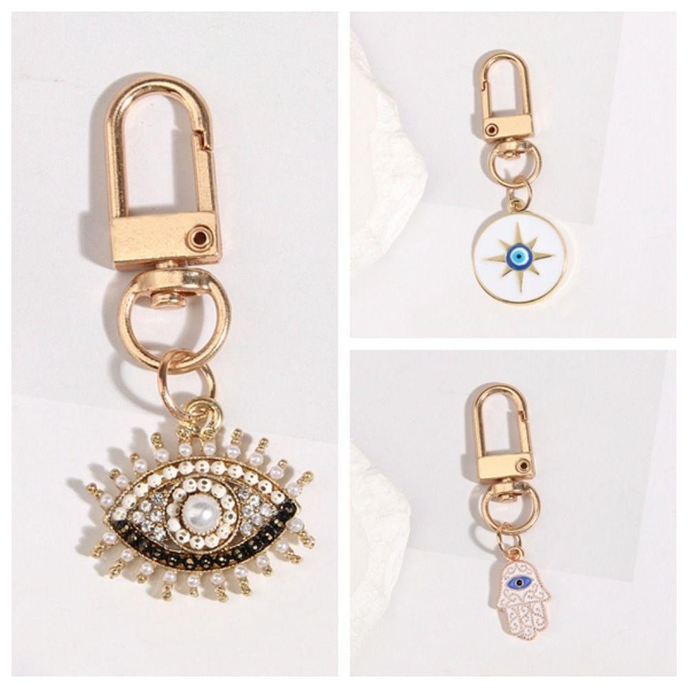 Sturdy Evil Eye Keychain Decorate Eye of Horus Keychain Hamsa Hand Keyring  DIY Trinkets