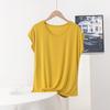Женская летняя свободная футболка большого размера, простая, тонкая, однотонная, удобные базовые топы