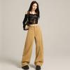 Gedijie Khaki Loose Wide Leg Jeans
