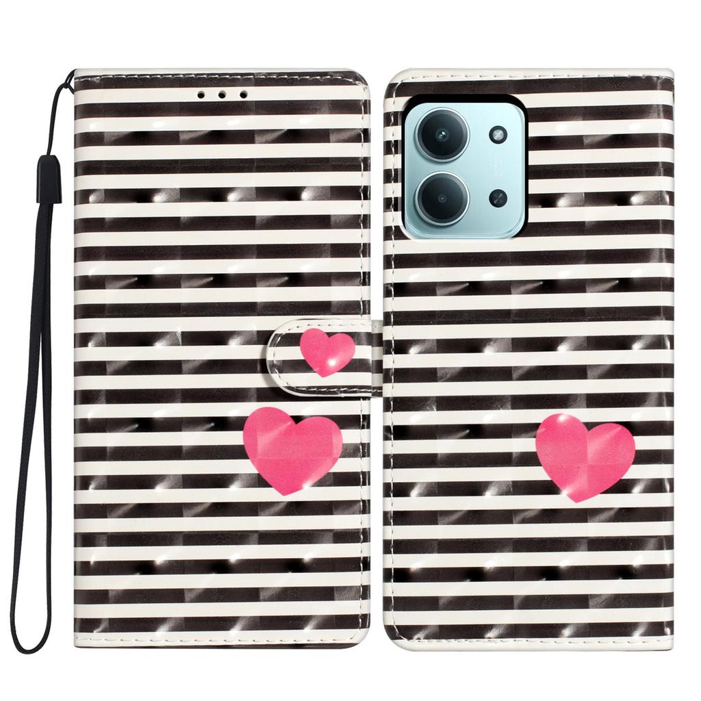 Для Xiaomi Redmi 15C 4G (Глобальный) (171 мм)/Чехол для Poco C85 4G Кожаный кошелек Чехол для телефона 3D печать рисунка