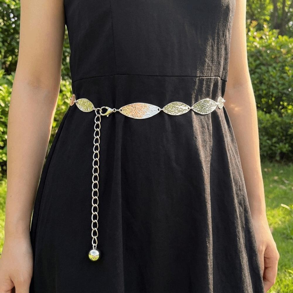 Irregular Leaves Waist Belt Adjustable Belly Chain Fashion match Waist Chain  Beach