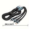 Digital Cables Multi-Charging 3-in-1 Cables Superior Durability, Type C Fast Charging