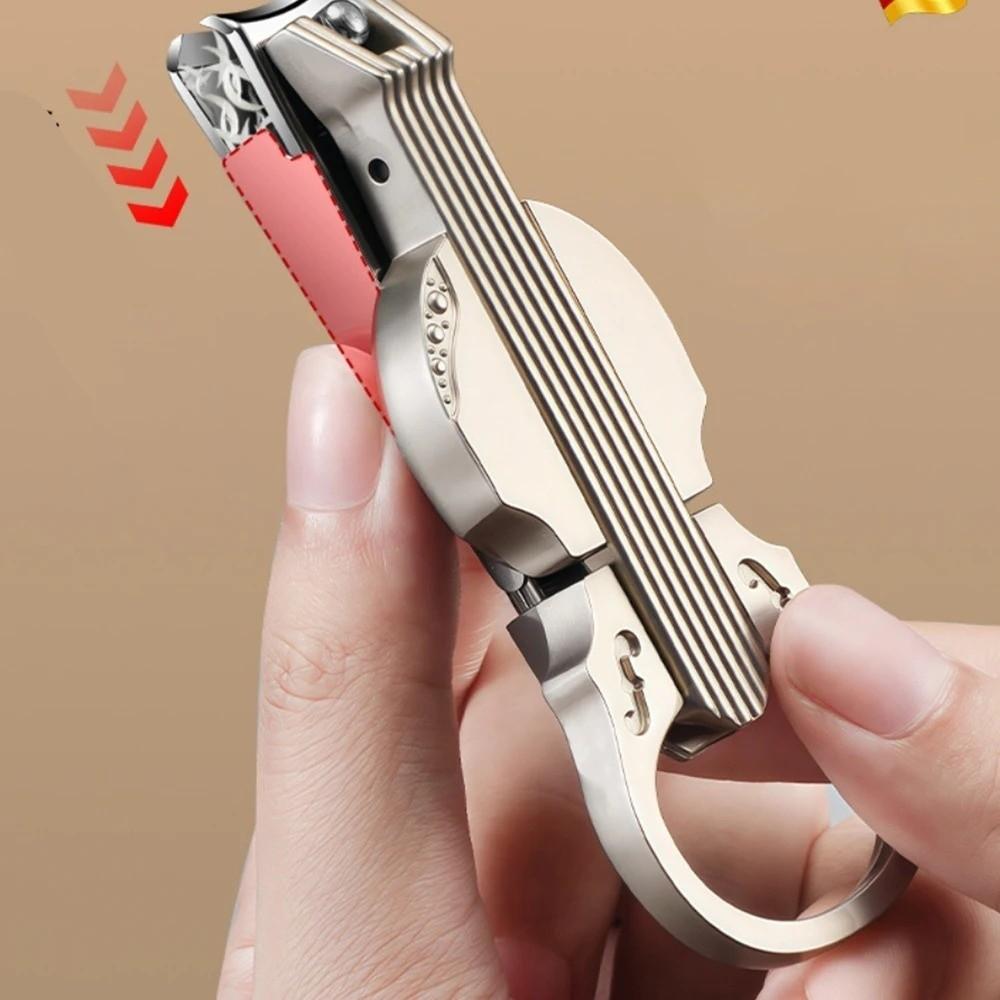 Gifts Violin Shape Nail Clippers Stainless Steel Anti-splash Manicure Tools with Bottle Opener Flat Slanted Head Nails Trimmer