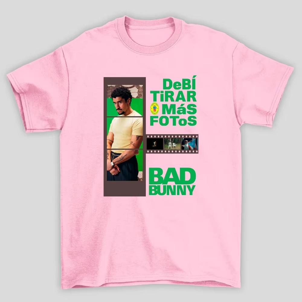 Singer Bad Bunny roll film Graphic 100cotton unisex shirt Short Sleeve Mens summer Y2k Hip Hop ONeck fashion oversized Tshirt