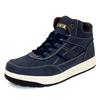 Edwin Waterproof PU Leather with a Simple and Solid Size Men's High-Top Sneakers, Suede-Like Texture, Stylish, Color, Lace-Up, Navy, 28.0 (EDS1020)