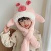 Movable Ears Kids Ear Protection Hat Funny Kids Winter Warm Hat Cute Capybara Hooded Scarf  Outdoor