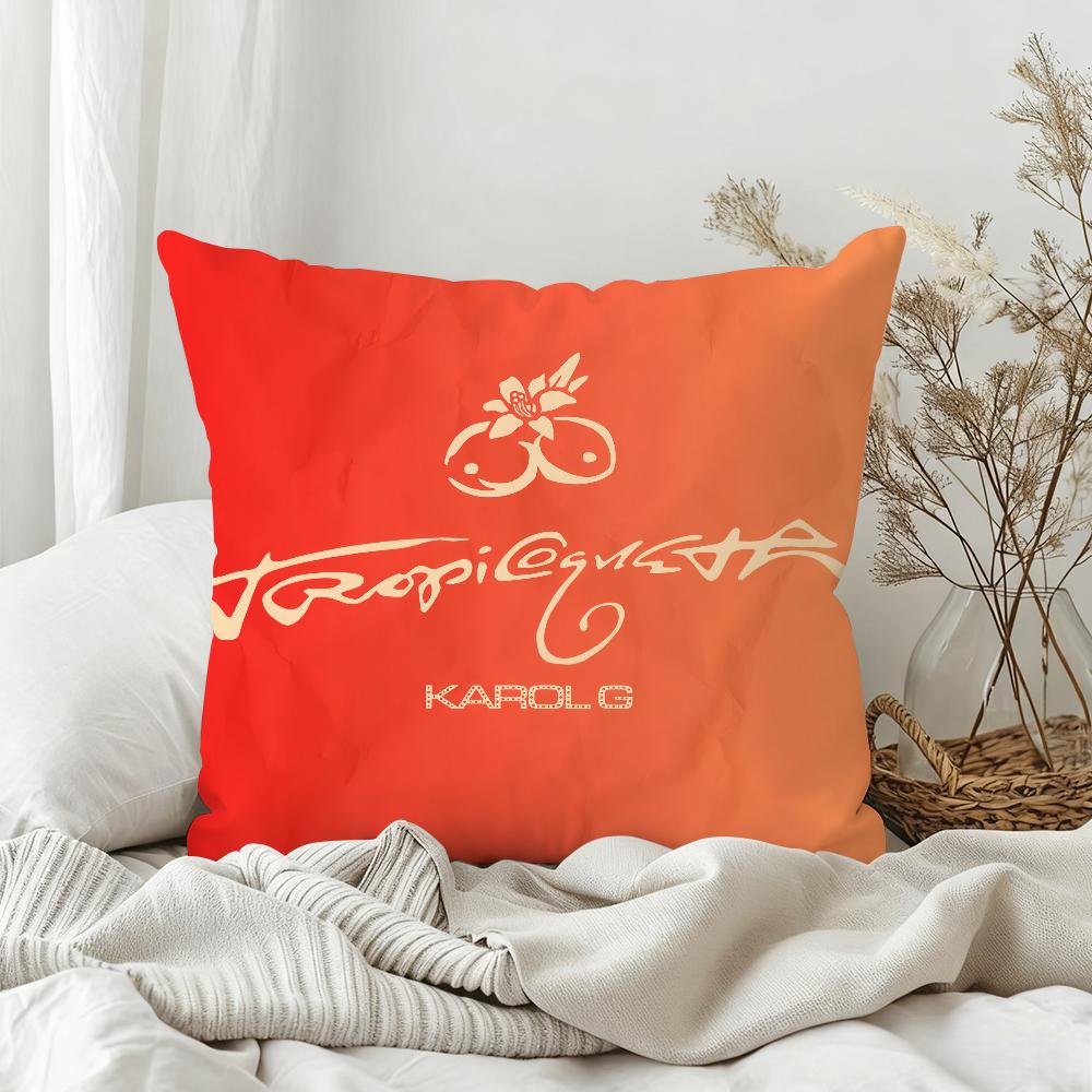 Singer Karol G Tropicoqueta Pillow Case Bedroom Sofa Living Room Backrest Decoration Square Cushion Nap Time