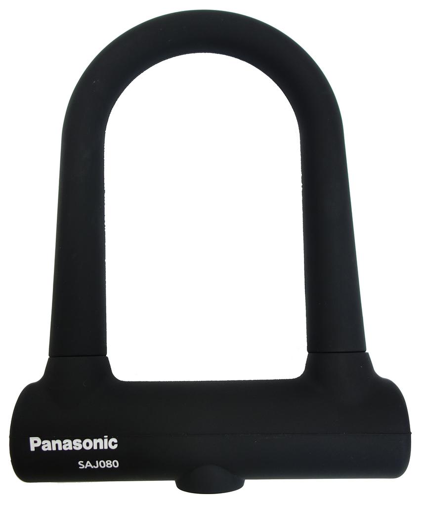 Panasonic SAJ080B with Silicone Cover for Double Dimple Key Inner Diameter 76 X 128mm U-Lock Bicycles, Black,