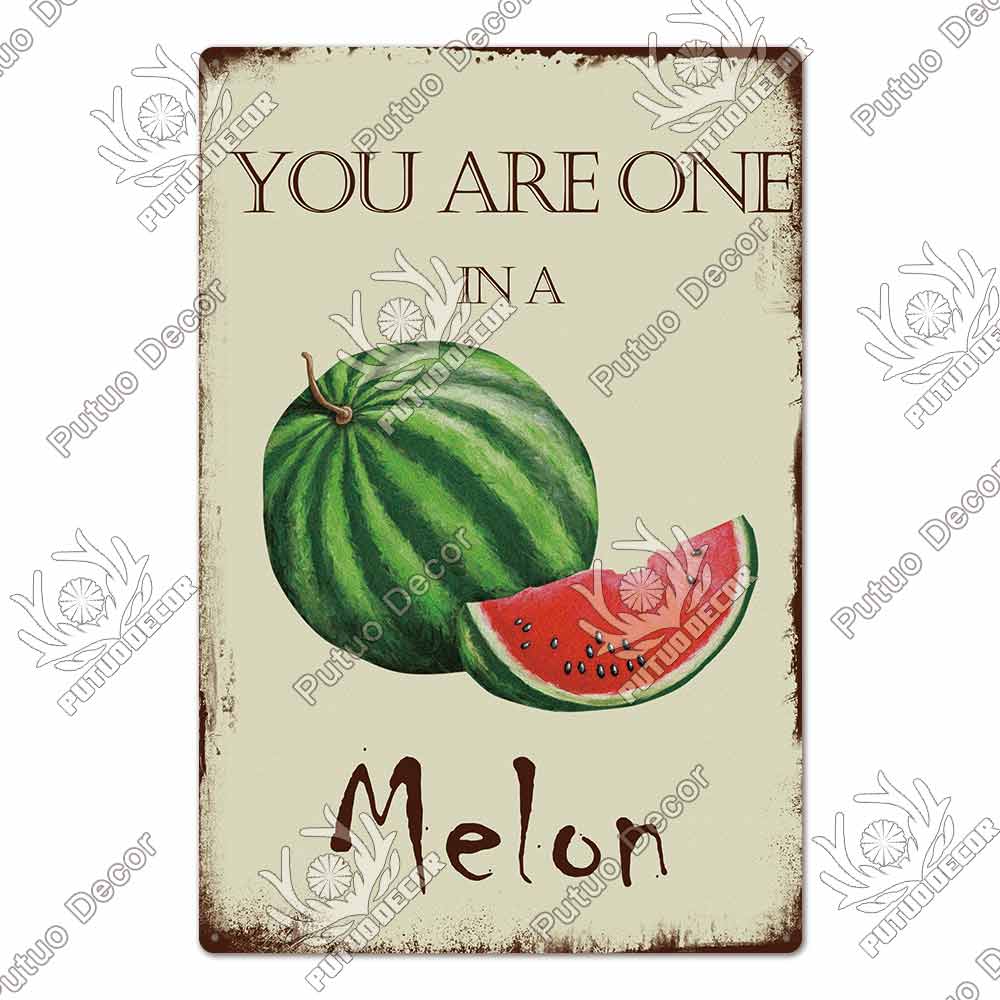 Putuo Decor Фрукты Винтажная Жестяная Табличка Металлическая Пластина Ретро Настенное Искусство Декор Гостиная Ферма Сад Кухня Железная Роспись
