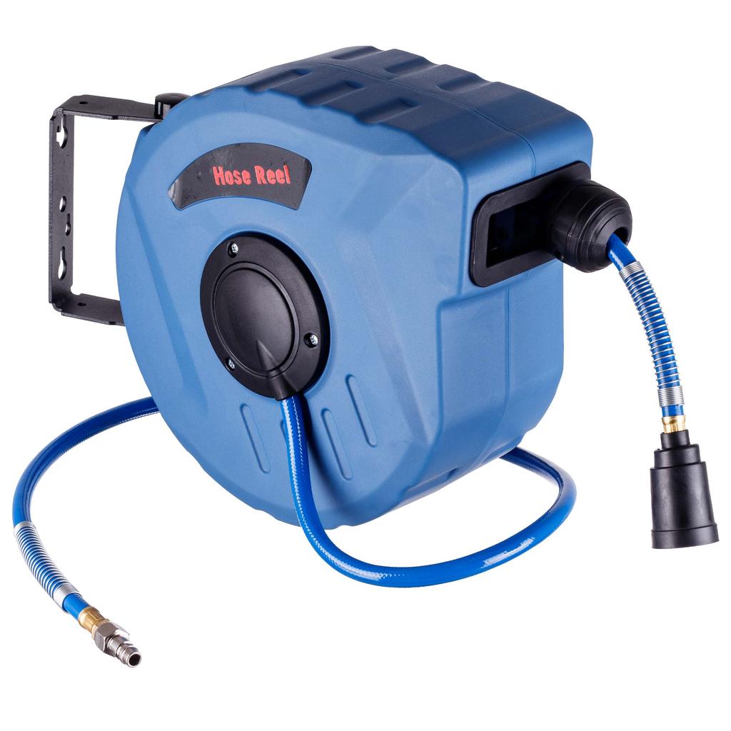 Pneumatic Automatic Hose Reel 10m + 1m Quick Connectors Reel Drum
